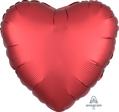 Standard Satin Luxe Sangria Heart  (Flat)