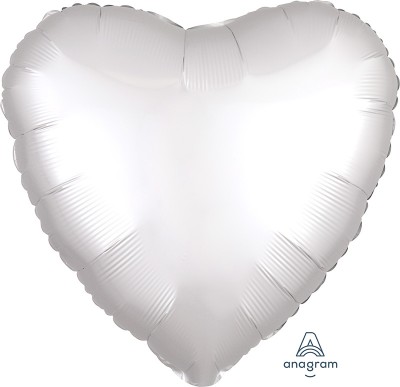 Standard Satin Luxe White Satin Heart