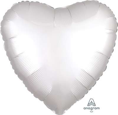 Standard Satin Luxe White Satin Heart  (Flat)