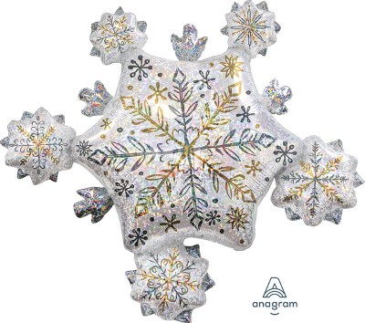 SuperShape Holographic Shining Snow Cluster