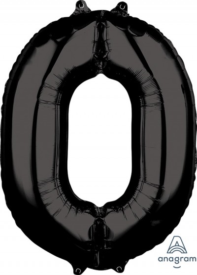 Anagram Mid-Size Shape Number "0" Black 26 inch