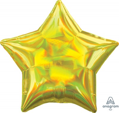 Standard Holographic Iridescent Yellow Star