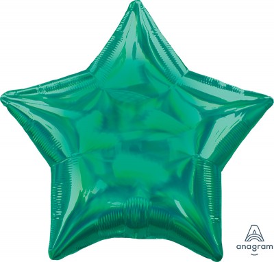 Standard Holographic Iridescent Green Star