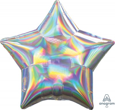 Standard Holographic Iridescent Silver Star