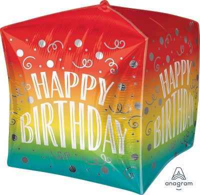 UltraShape Cubez Happy Birthday Gradient Swirls