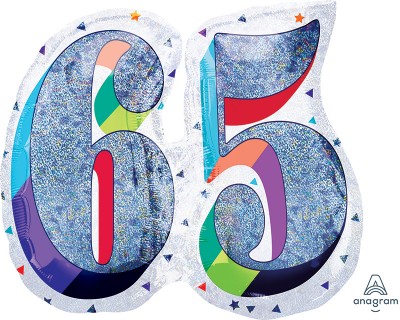 SuperShape Holographic Here's to Your Birthday 65
