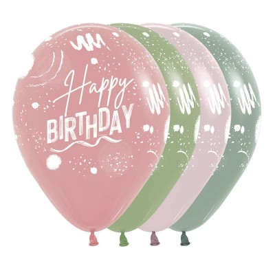 11" Happy Birthday Pastel Dusk Assortment (50pcs)