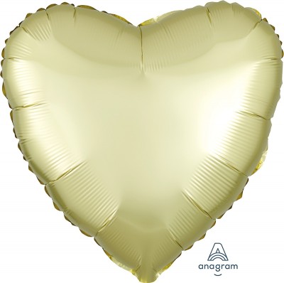 Standard Satin Luxe Pastel Yellow Heart  (Flat)