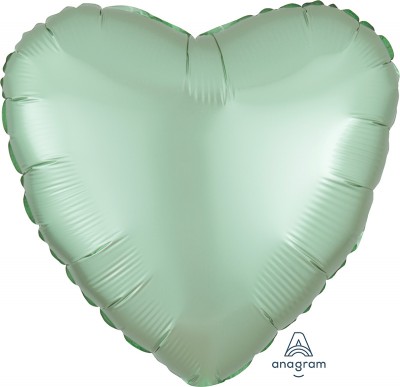 Standard Satin Luxe Mint Green Heart