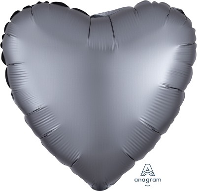 Standard Satin Luxe Graphite Heart