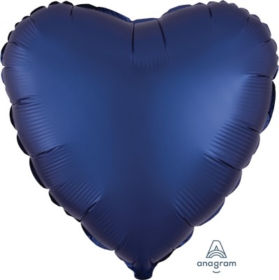 Standard Satin Luxe Navy Heart  (Flat)