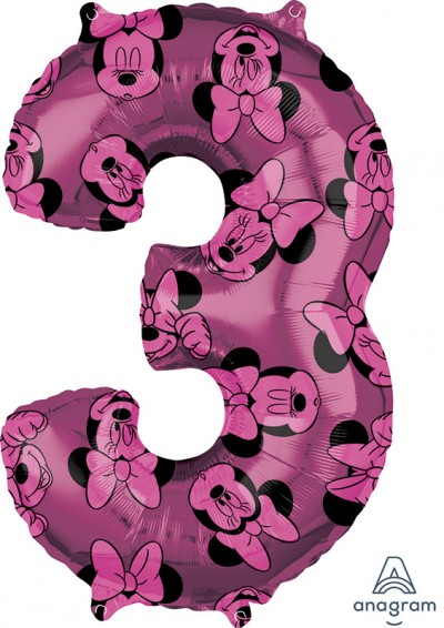 Mid-Size Shape Minnie Mouse Forever Number 3