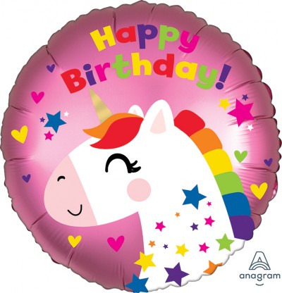 Standard Satin Unicorn Birthday