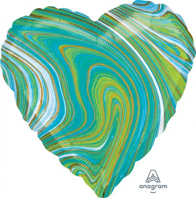 Standard Marblez Blue Green Heart 