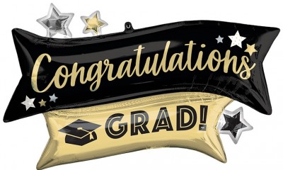 SuperShape Congratulations Grad Gold & Black