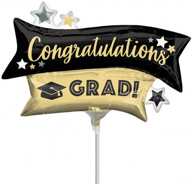MiniShape Congratulations Grad Gold & Black