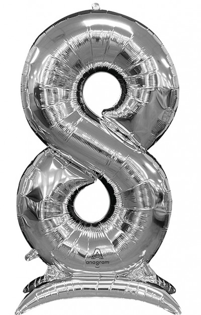 50" Stand-Up Numberz "8" Silver
