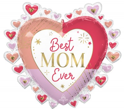 SuperShape Colorful Best Mom Ever Hearts