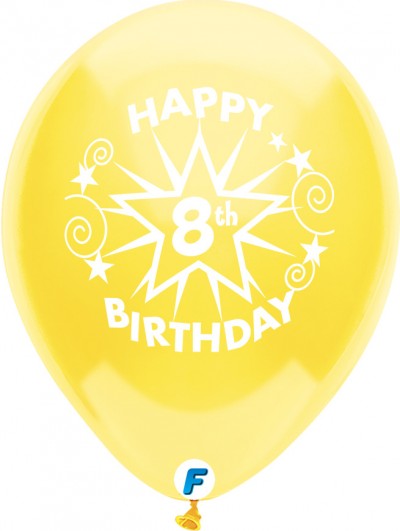 Funsational 12" 8th Birthday Star Asst. (8 ct.) 