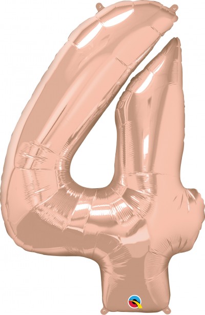 Qualatex Shape 34" Rose Gold Number 4 (pkgd) 