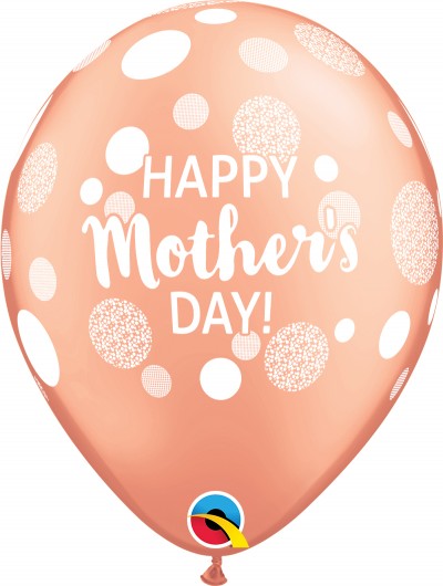 11" Happy Mother's Day Dots Rose Gold (50 ct)