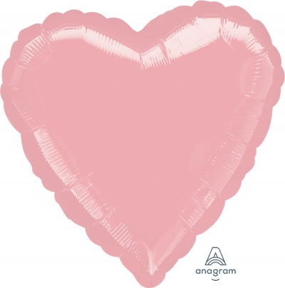 Standard Heart Metallic Pearl Pastel Pink