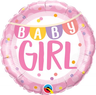 18" Baby Girl Banner & Dots (pkgd)