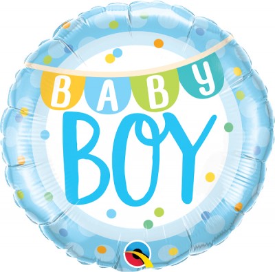 18" Baby Boy Banner & Dots (pkgd)