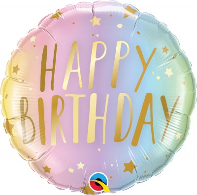 18" Birthday Pastel Ombre & Stars (pkgd)