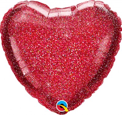18" Glittergraphic Red Heart 