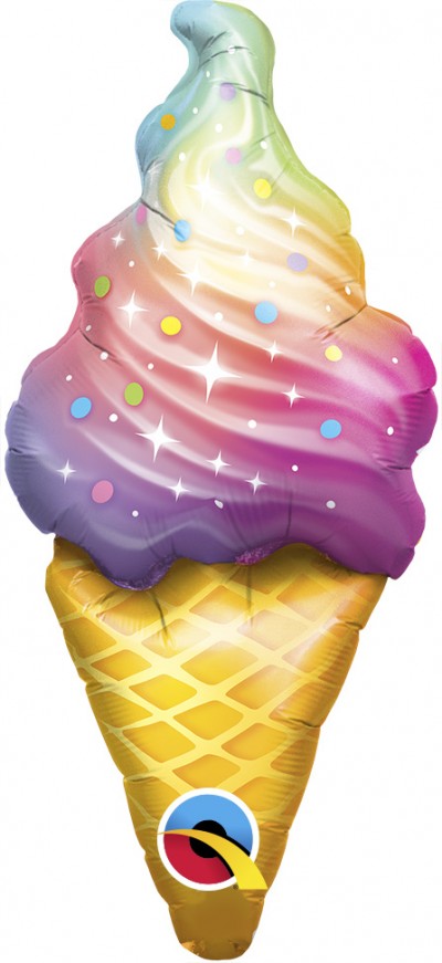 Shape 14" Rainbow Swirl Ice Cream 