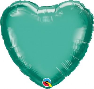 18" Chrome Green Heart 