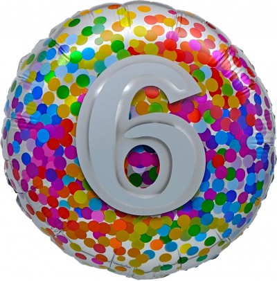 18" 6 Rainbow Confetti Balloon Airise