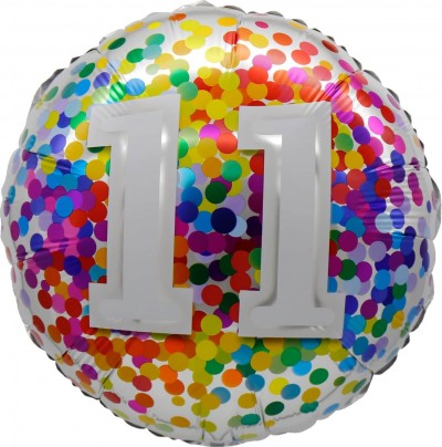 18" 11 Rainbow Confetti Balloon Airise
