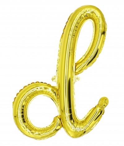 12" Gold Script Letter D  (AIR ONLY)