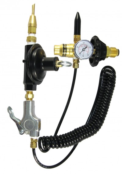 12" Foil/Latex Hose Extension Inflator with Handtight Connection/Gauge
