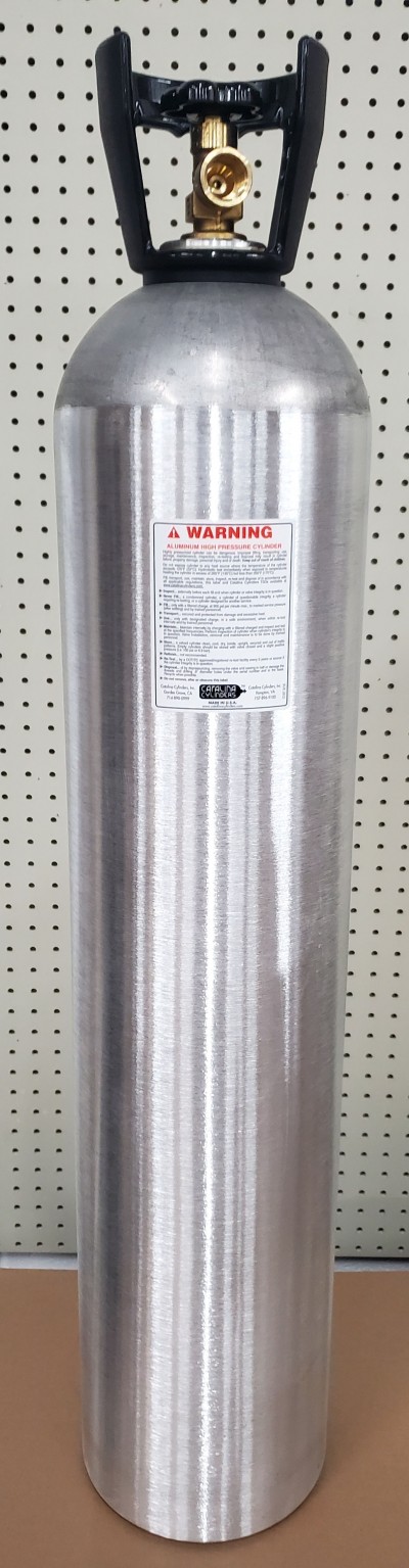 Aluminum Cylinder 125 ft³, Valve CGA580 with Black Handle