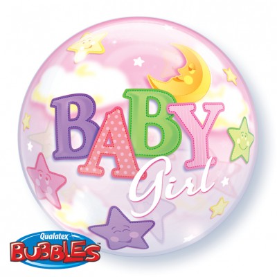 Bubble 22" Baby Girl Moon & Star 