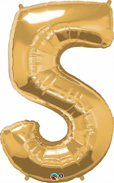 Qualatex Shape 34" Gold Number 5 (Pkgd) 
