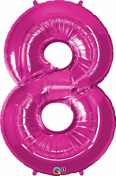 Qualatex Shape 34" Magenta Number 8 (Pkgd) 