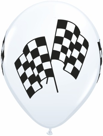 11" Racing Flags White 50Ct