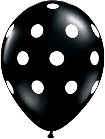 11" Big Polka Dots Onyx Black 50Ct