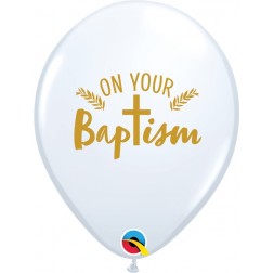 11" On Your Baptism Cross White (50 ct.)