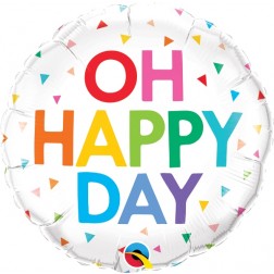 18" Oh Happy Day Rainbow Confetti