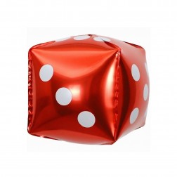 12" 3D Casino Dice Red Balloon (AIR ONLY)