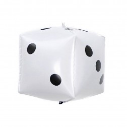 12" 3D Casino Dice White Balloon (AIR ONLY)