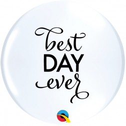 11" White Simply Best Day Ever Topprint (50 ct.) 
