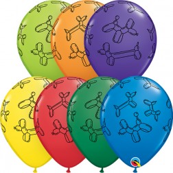 11" Balloon Dogs Carnival Ast (50 ct.)