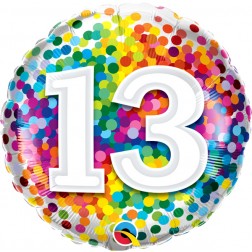 18" 13 Rainbow Confetti