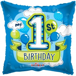 18" SP: PR 1st BIRTHDAY BOY BALLOONS GB
